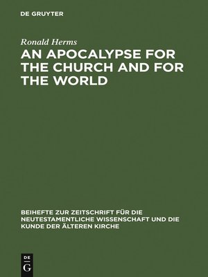 cover image of An Apocalypse for the Church and for the World